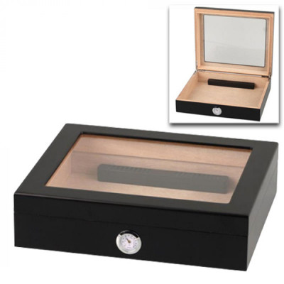 Humidor Bookwill Horeca Zwart / glas / 260x220x67mm