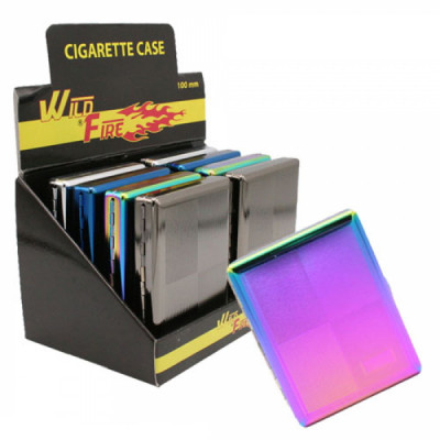 Wildfire - Sigarettenkoker - 100mm -  Clip - Metaal - Rainbow - Display (8-stuks)