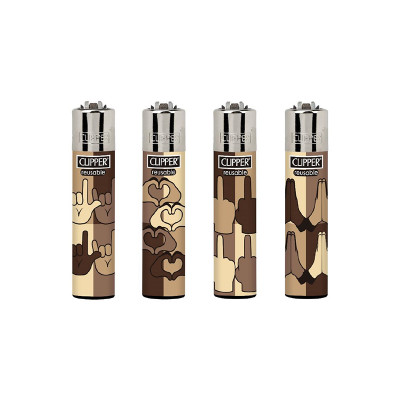 Clipper - Vuursteen aansteker - Emoji Hands - Display (48-stuks)