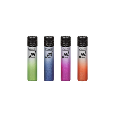 Clipper - Jetflame aansteker - Silver Gradient - Display (48-stuks)