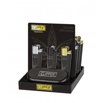 Clipper - Metal aansteker - Leaves Silhouette - Display (12-stuks)