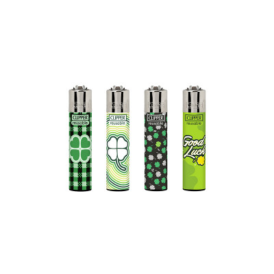 Clipper - Vuursteen aansteker - Clover Luck - Display (48-stuks)