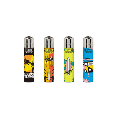 Clipper Micro - Vuursteen aansteker - Wave Riders - Display (48-stuks)