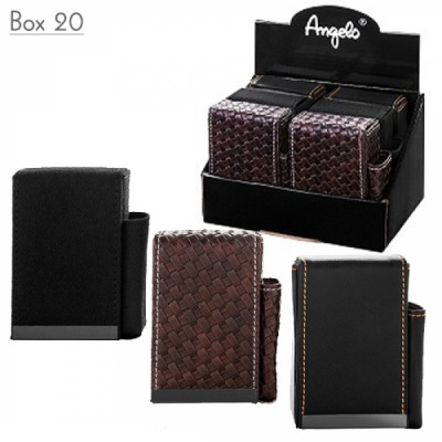 Angelo - Sigaretten-etui - 85mm - 25 sig. - Skai Leer - .Met aanstekervak - Display (6-stuks)