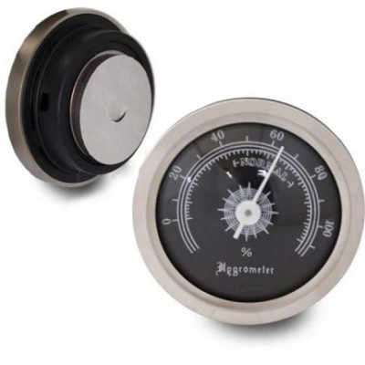 Hygrometer 45mm/36mm mat chroom/zwart