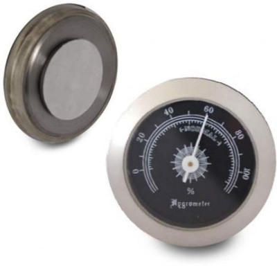 Hygrometer 50mm/45mm mat chroom/zwart