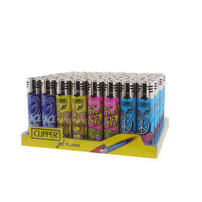 Clipper - JetFlame aansteker - Hippie Mix - Display (48-stuks)