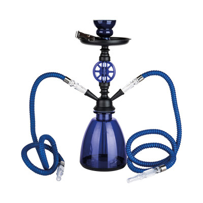 Hookah - Waterpijp set (2-slangen) - Blauw - 35cm