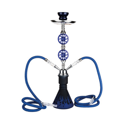 Hookah - Waterpijp set (2-slangen) - Blauw - 55cm