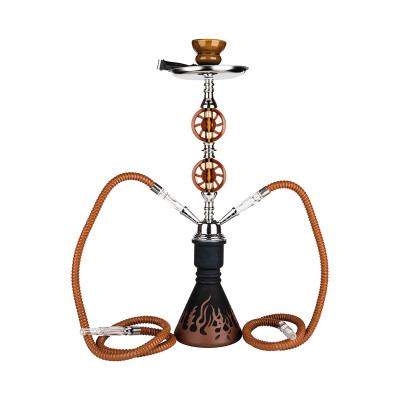 Hookah - Waterpijp set (2-slangen) - Oranje - 55cm
