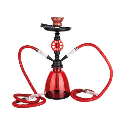 Hookah - Waterpijp set (2-slangen) - Rood - 35cm