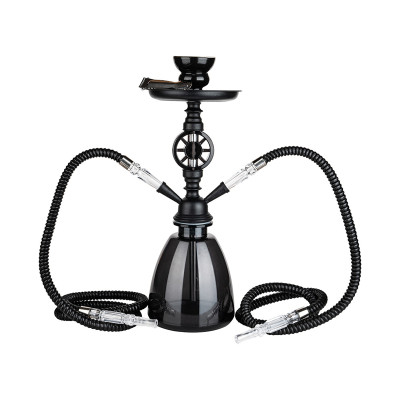 Hookah - Waterpijp set (2-slangen) - Zwart - 35cm