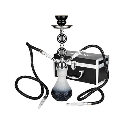 Hookah - Waterpijp set (2-slangen) - Zwart - In Alukoffer