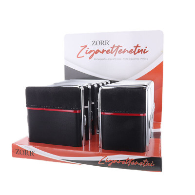 Zorr - Sigarettenkoker - Zwart PU leer - Breed en smal - Display (12-stuks)