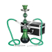 Hookah - Waterpijp set (2-slangen) - Groen - In Alukoffer